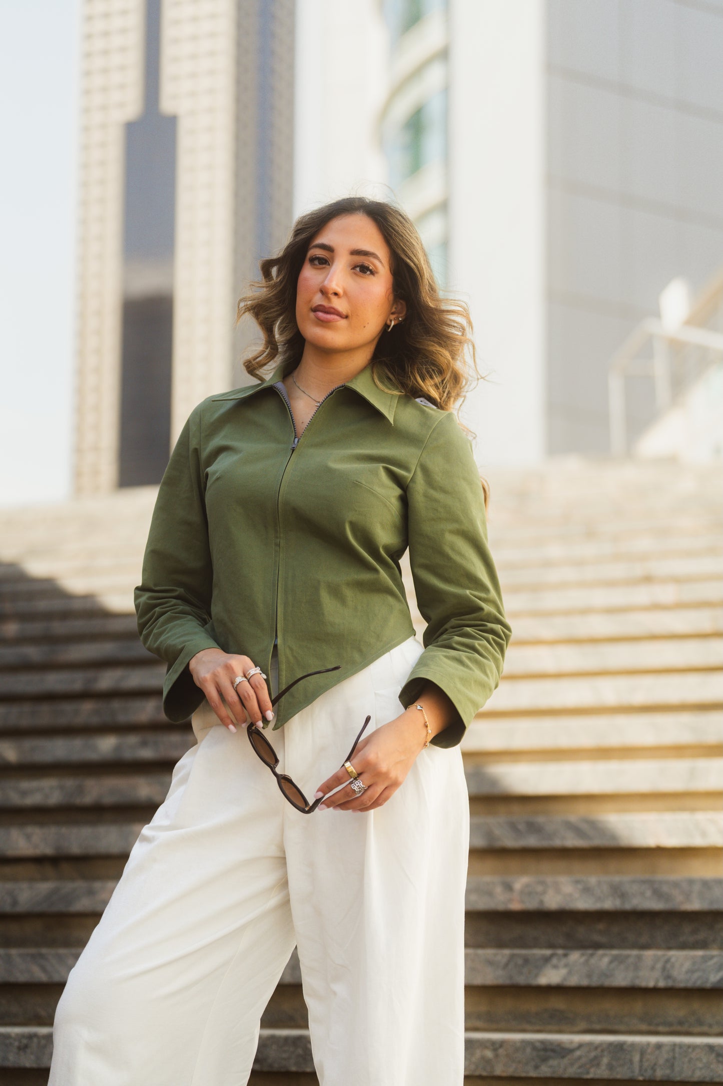 Riwayat'ha Collared Zip-Up Jacket