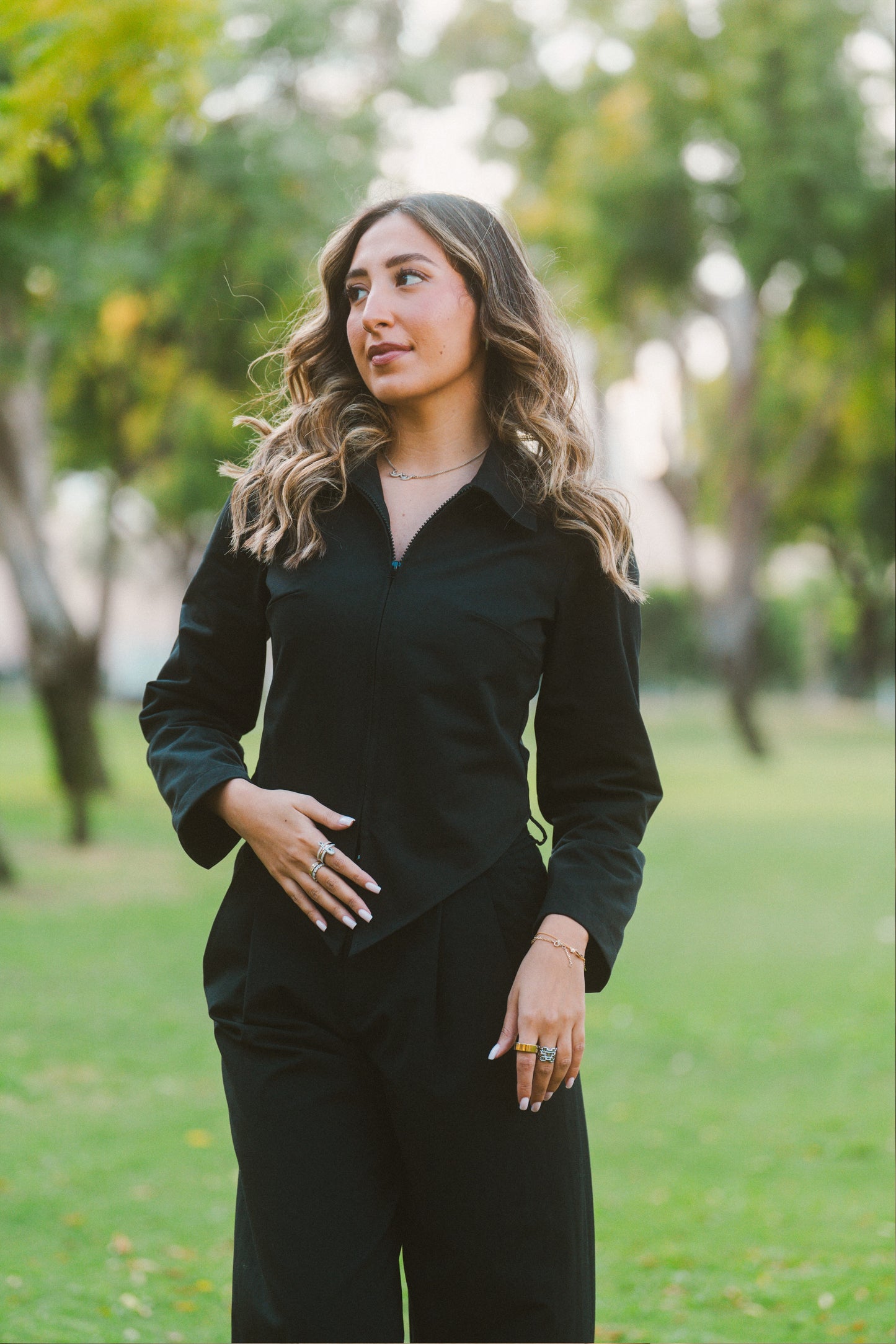 Riwayat'ha Collared Zip-Up Jacket